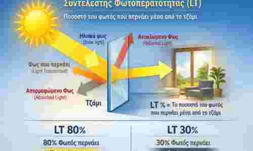 Συντελεστής Φωτοπερατότητας ή Light transmission (LT)