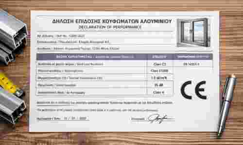 Δήλωση επίδοσης κουφωμάτων αλουμινίου