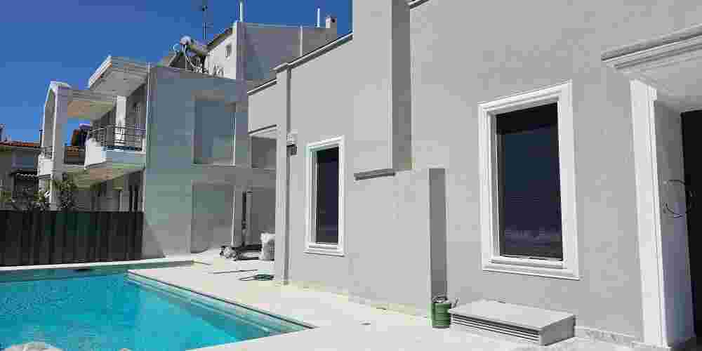 Αγιά Παρασκευή κουφώματα αλουμίνιου χρώμα Ammos RAL 7016