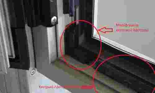 Μασίφ γωνίες στα κεντρικά λάστιχα στα ανοιγόμενα κουφώματα για αποφυγή εισροής υδάτων